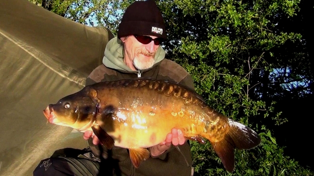 First carp from Frisby lakes a nice fat mirror