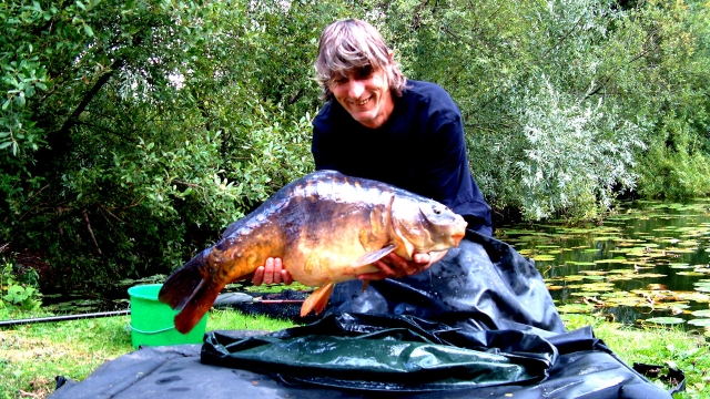 The shubunkin at 20.8lb, the oddest looking carp i have ever caught