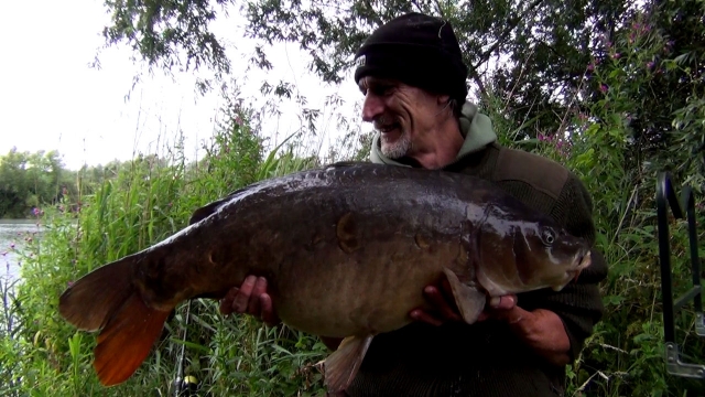 I caught this carp four times! here it is the first time around at 23lb+