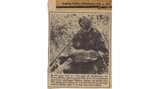 An old cutting of me with a caught for the camera 12lb common